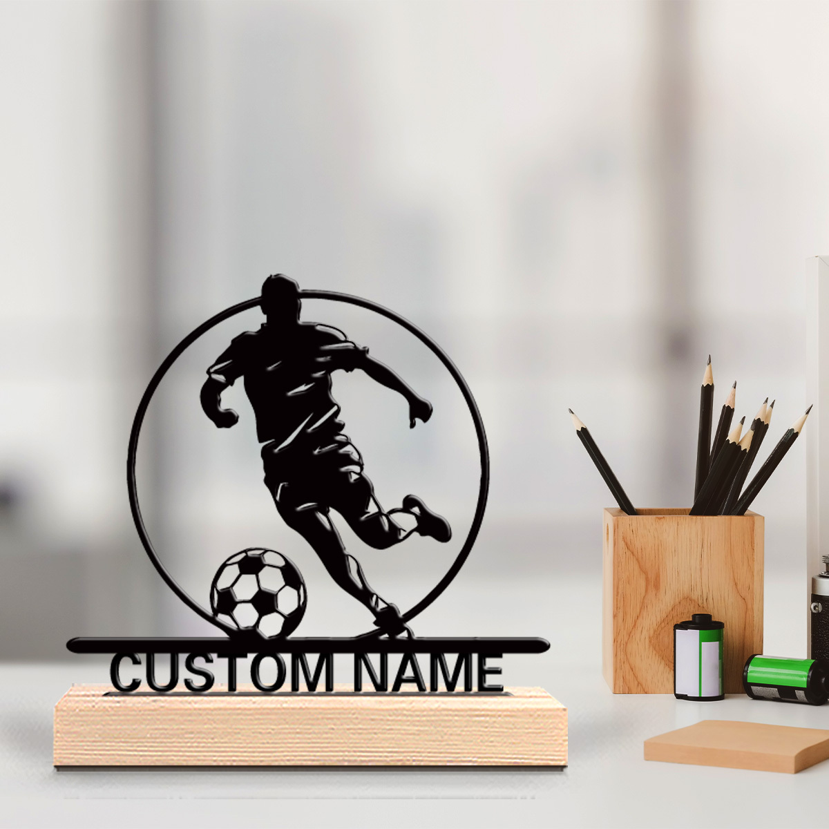 Woodworking School - Estatua Metálica Personalizada de Jugador de