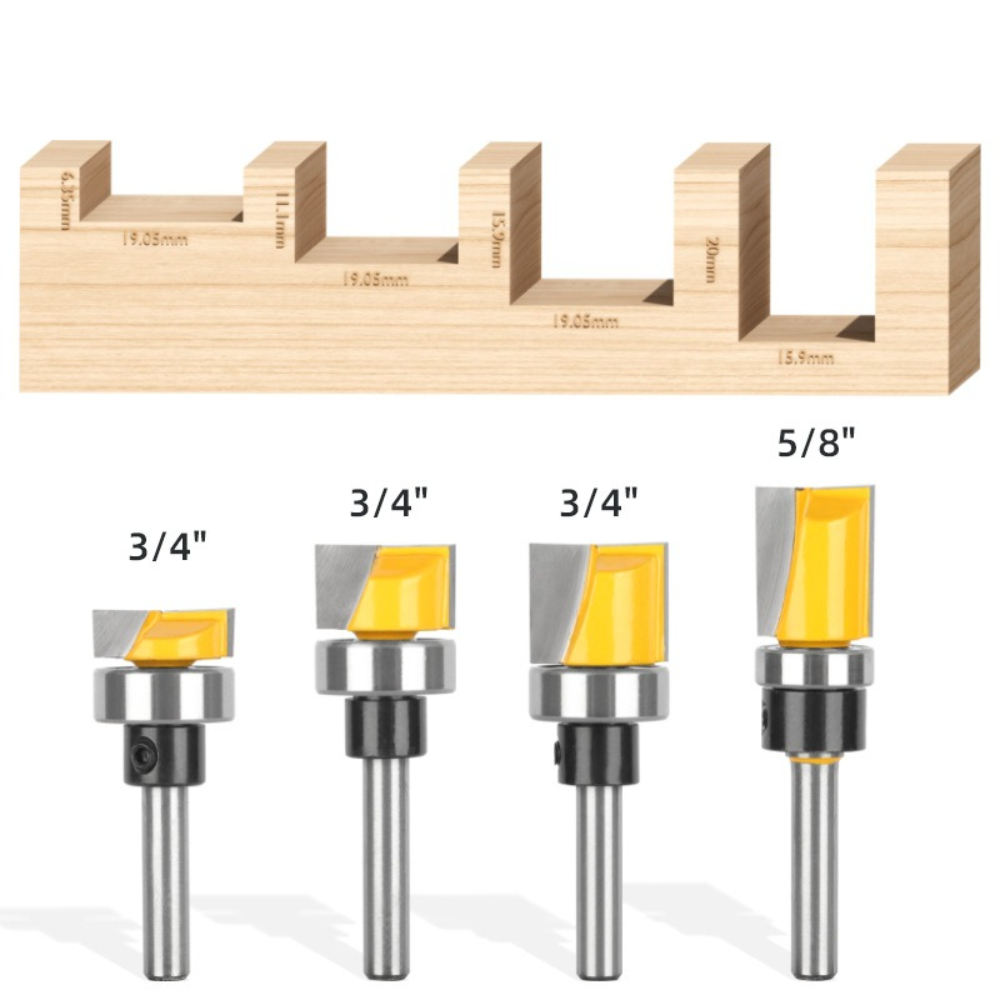 Fresa de enrasar con vástago d - Woodworking Groove reseña y precio