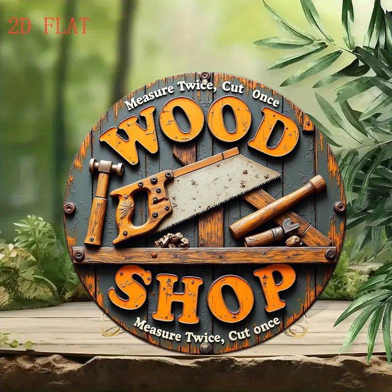 Letrero Metálico Redondo Vinta - Woodworking Art reseña y precio