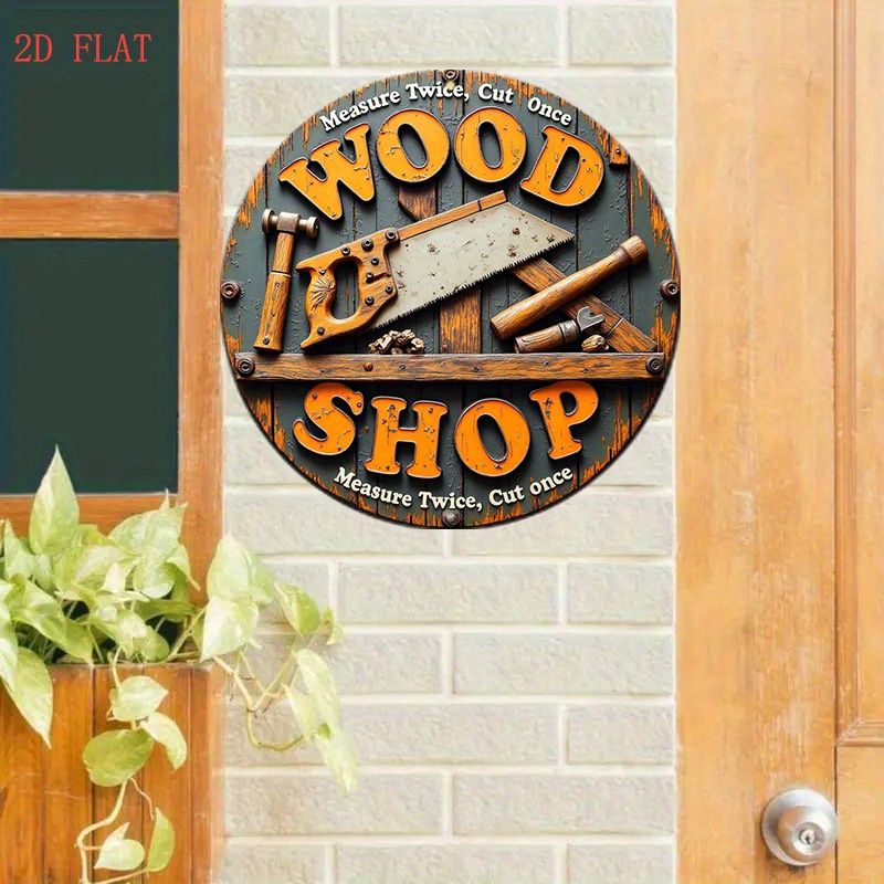 Letrero Metálico Redondo Vinta - Woodworking Art reseña y precio